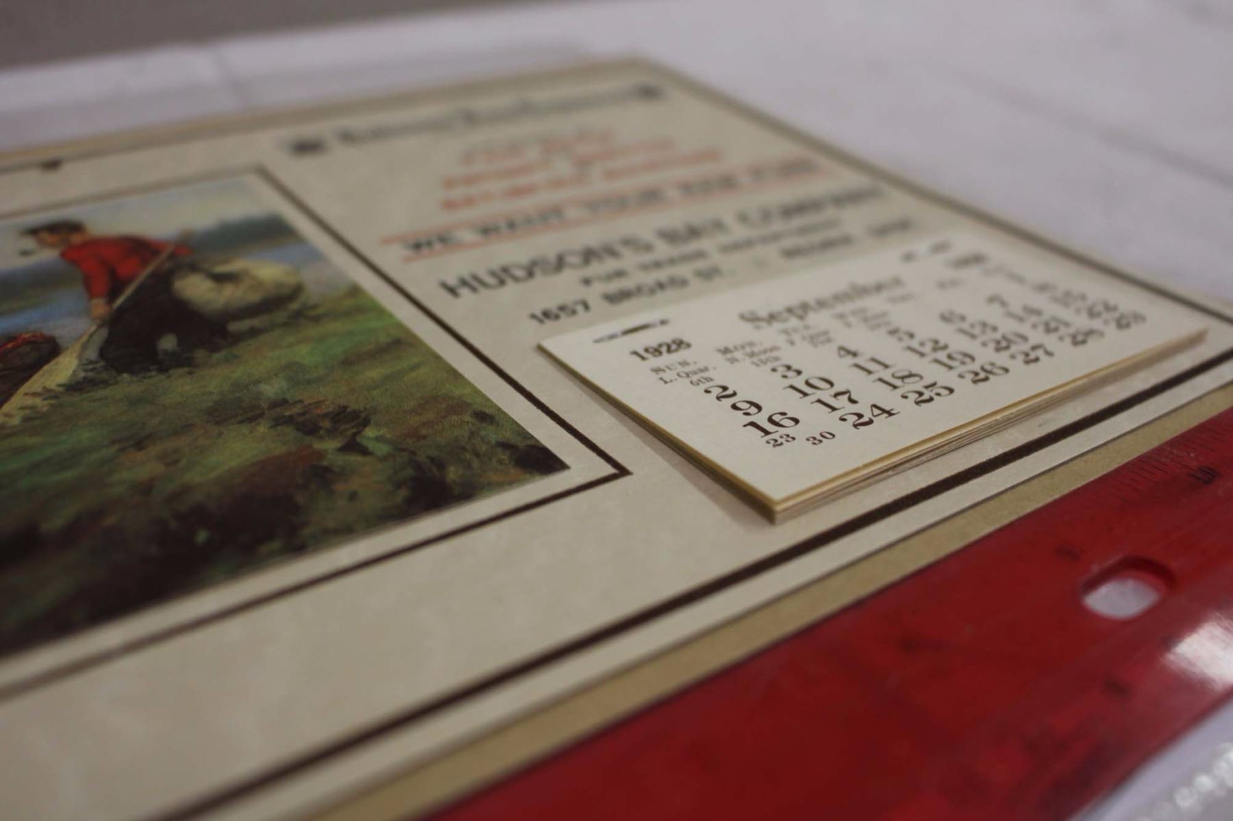 1928 Hudson Bay Calendar With Original Envelope