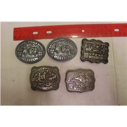 Lot Of Ladies Hesston Rodeo Belt Buckles (5)