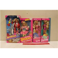 Skipper Barbies(3)(1991(2),1995)& 1994 A Baywatch Barbie (All NIB)