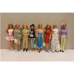 Lot of 1960's Barbie Dolls (8)w/Stands