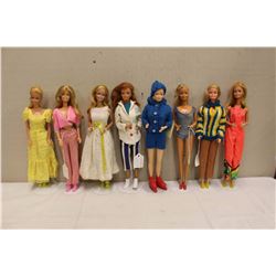 Lot of 1960's Barbie Dolls (8)w/Stands