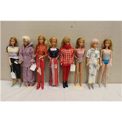 Lot of 1960's Barbie Dolls (8)w/Stands