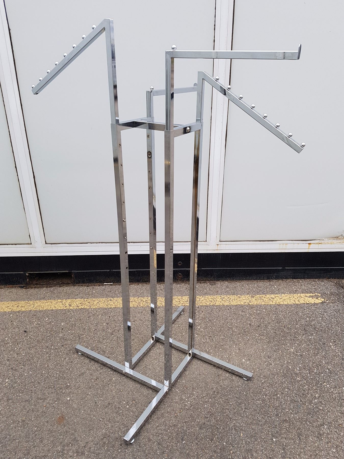 4 Arm Metal Clothes Rack (Adjustable)