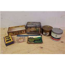Lot of Misc (Tobacco Tins, Ashtrays, Poker Chip Set, Etc)