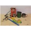 Image 1 : Lot Of Vintage Kitchen Related (Flour Sifter, Food Chopper, Electric Mixer For Jar, Corn Note Pad)