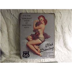 Route 66 Pin Up Sign (12"x16")