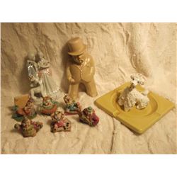 Ornament Lot (Clowns, Poodle, Churchill, Etc;)