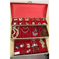 Estate Jewellery& Large Box (Many 1940-50 Pieces)
