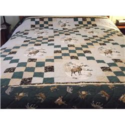 Hand Stitched Wildlife Quilt (Queen Size)