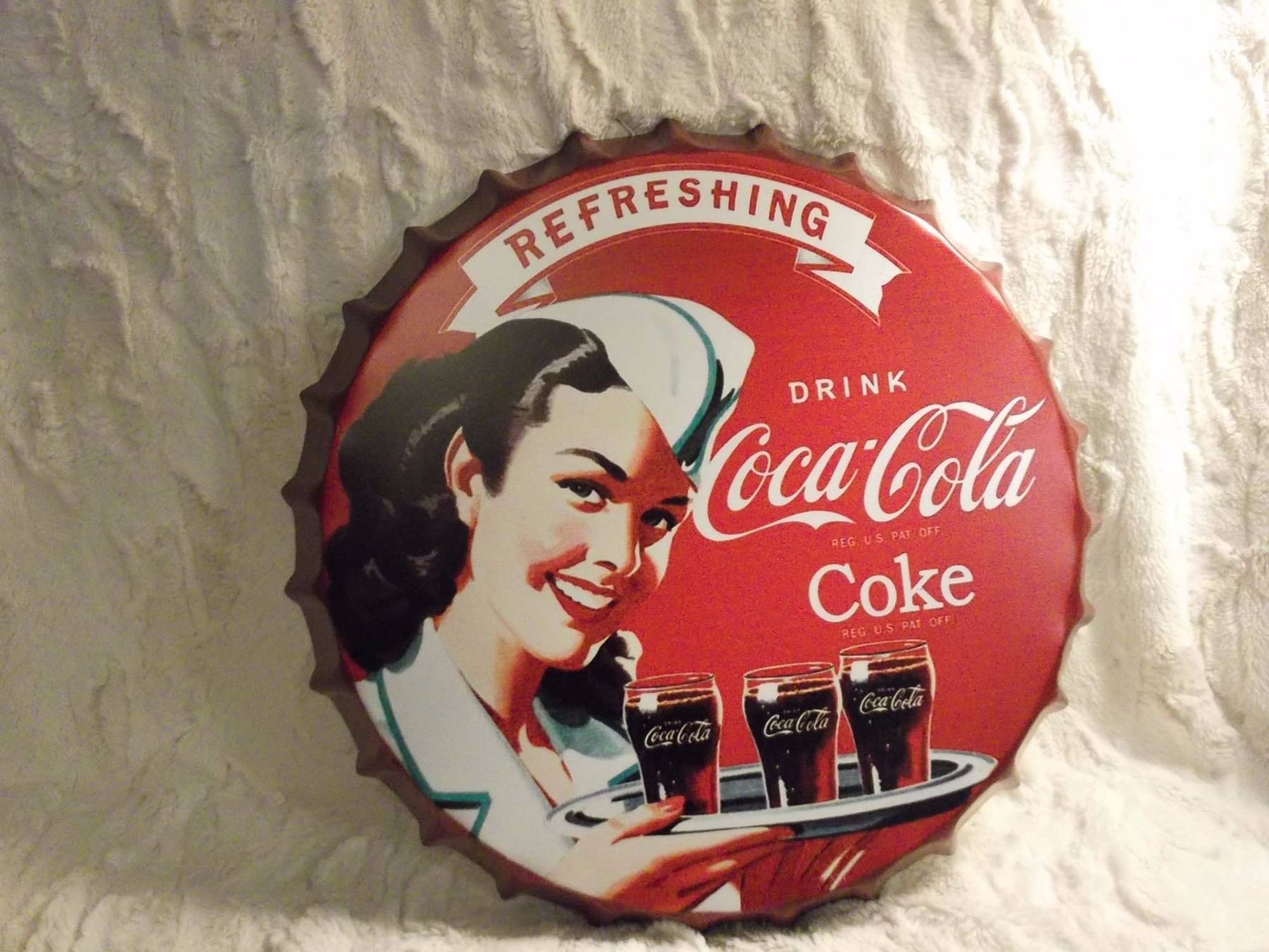 Coke Bottle Cap Metal Sign