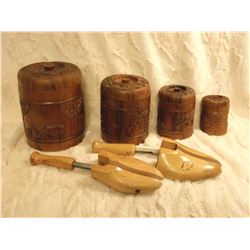 Wood Cannister Set& Shoe Stretchers (Hand Carved Set)