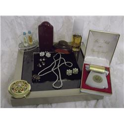 Ladies Misc. Lot (Perfumes, Pearls, Schick Razor&Compact)