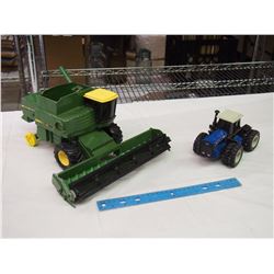 Pair Of Metal Tractor Toys (JD Turbo Combine, 846 Ford)