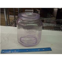 Purple Glass 3 Cent Peanut Jar