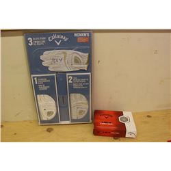Women's Callaway 3 Glove Pack(Size L)w/Golf Balls(12)(Both NIB)