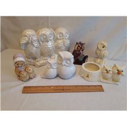 Lot of Ceramic Owls (6)