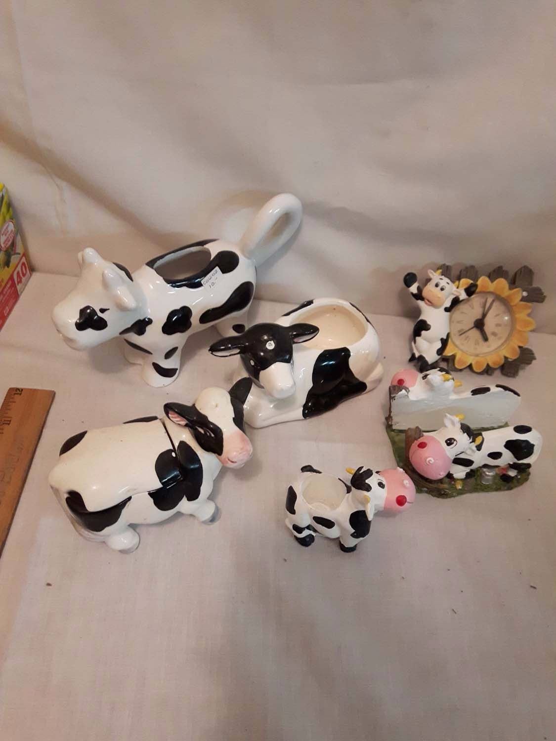 Sheep Canister Set& Ceramic Cow Ornaments