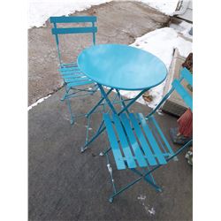 3 Piece Metal Bristo Set (Folds Up For Storage)