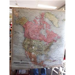 Old North American Canvas Map
