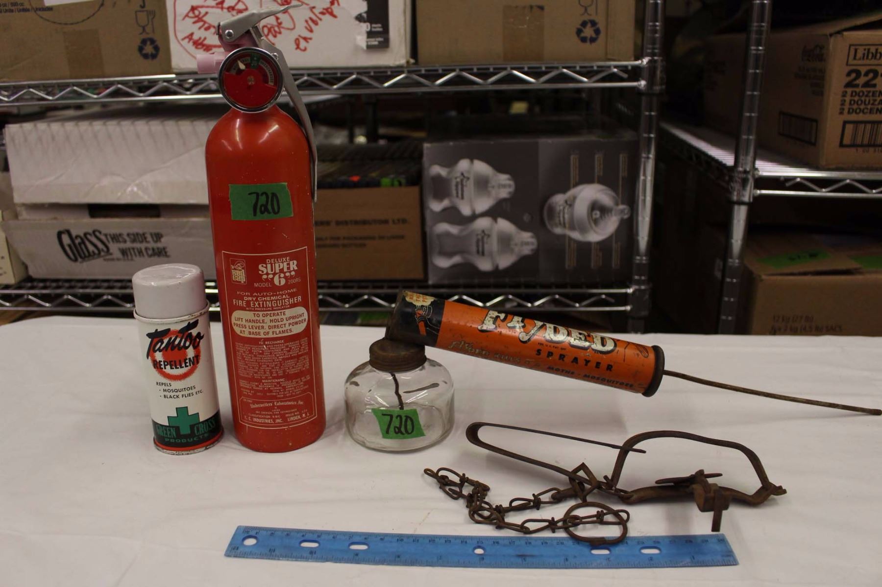 Fly Ded Sprayer, Super 6 Fire Extinguisher&A Small Animal Trap