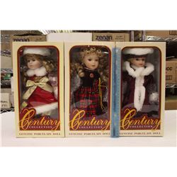 Hand Crafted Century Collection Genuine Porcelain Dolls(3)