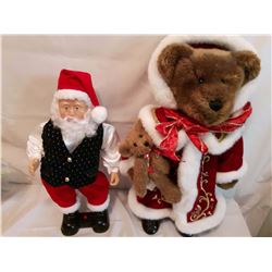 Singing Santa Doll& A Christmas Teddy Bear