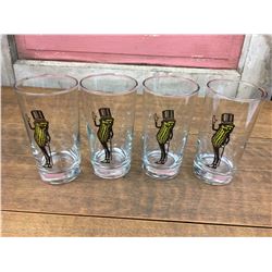 Vintage Mr. Peanut Advertising Tumbler Glasses