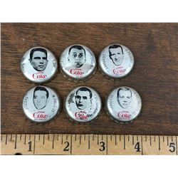 NHL Coca Cola 1964/65 Cork Lined Bottle Caps (6)