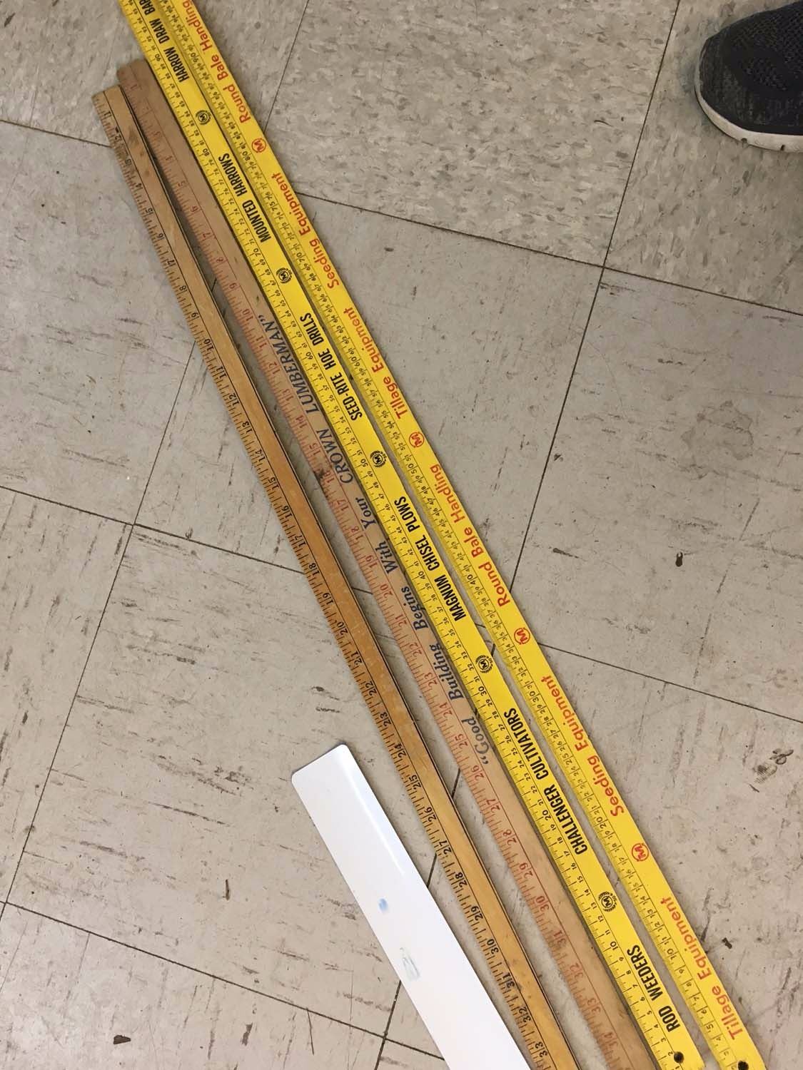 Advertising Metre Yard Stick Ruler Lot (Yorkton, Pepsi, Morris)