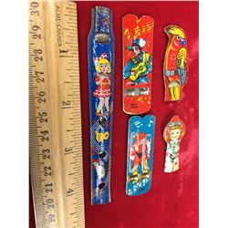 Vintage Tin Whistles (5) (Girls, Parrot, Cowboy)
