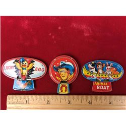 Vintage Tin Whistles (3) (Animal, Cowboy, Bird)