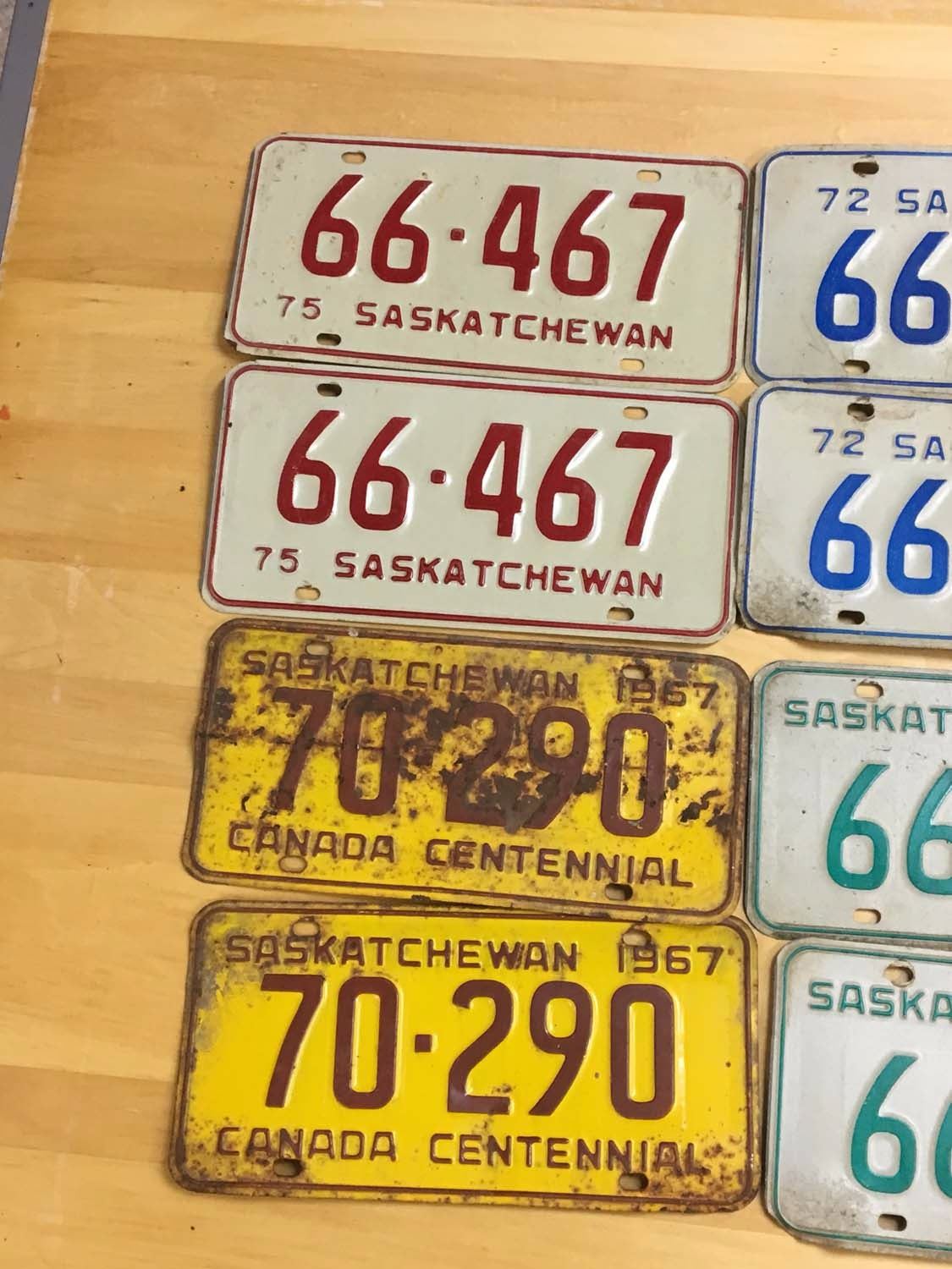 Pairs of Saskatchewan Licence Plates (6)