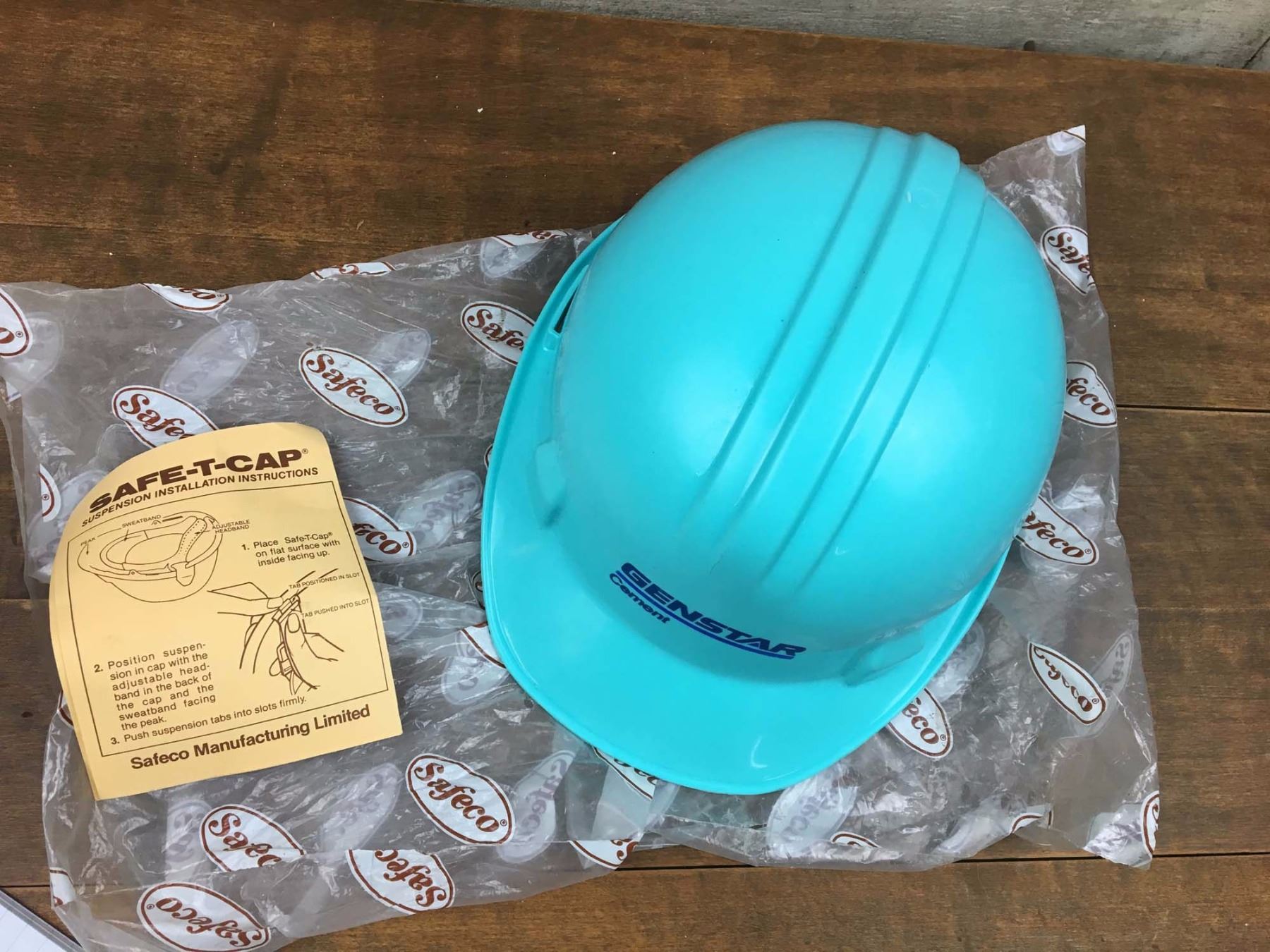 UnUsed Baby Blue Safeco Hard Hat & Liner, CSA Approved