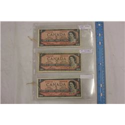 Canada $2 Bills (All Different Signatures)(1954(3),1974,1986)