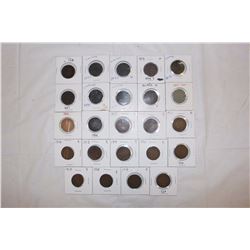 24 Different Canada 1 Cent Coins (1859,1881,1882,1884,Etc)