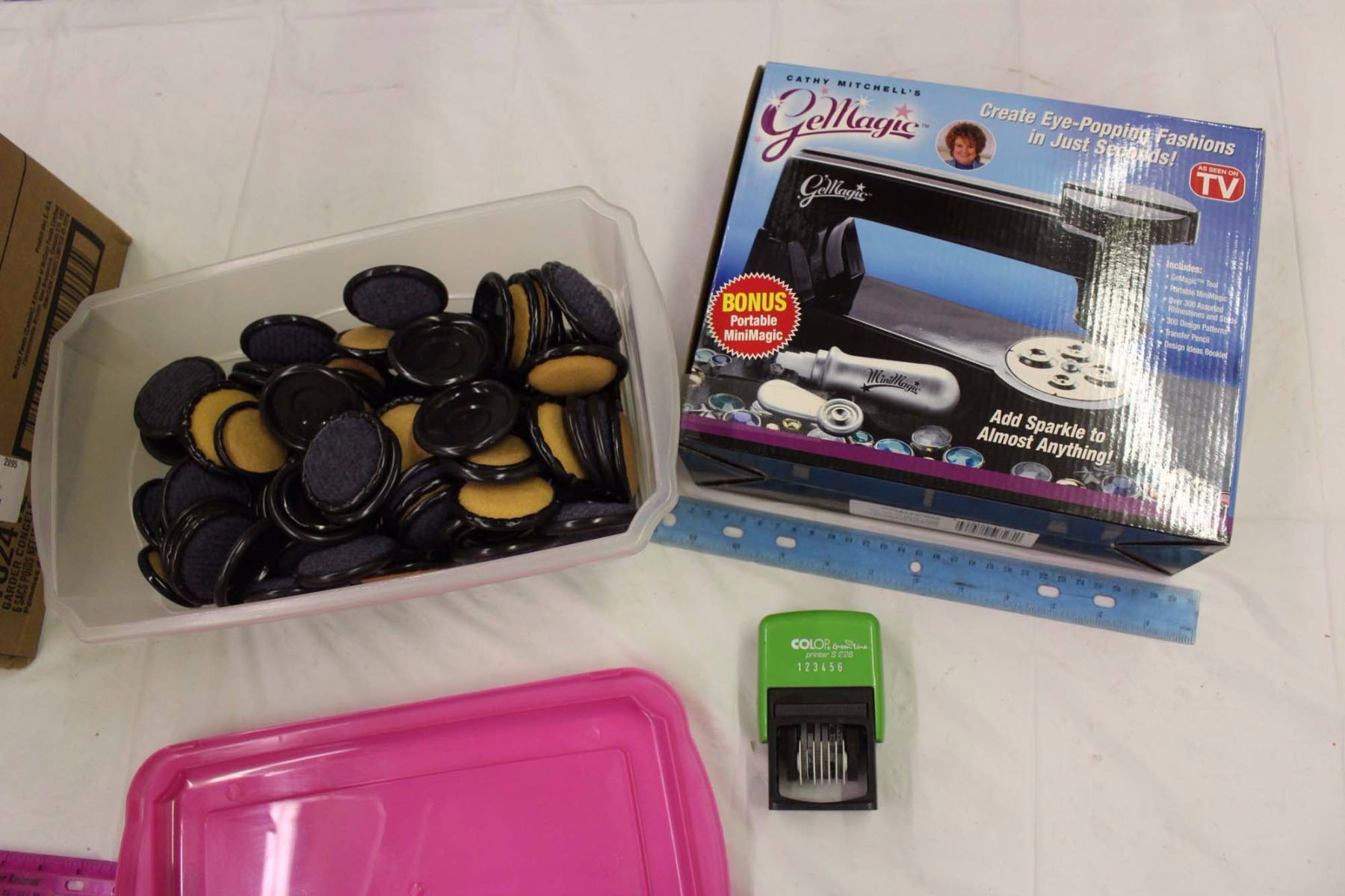 Gemagic Machine,Numbering Machine&Tub of Furniture Coasters