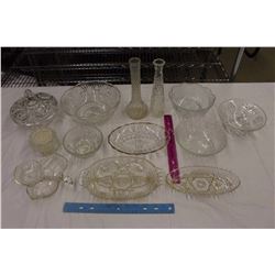 Lot of Clear Vintage Glassware
