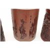 Image 2 : Lot of four 19th century Japanese brush  holders crafted from carved bamboo.  The lot  includes four