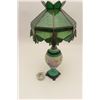 Image 4 : Antique porcelain lamp with glass shade.     Est.:  $50-$100.