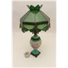 Image 5 : Antique porcelain lamp with glass shade.     Est.:  $50-$100.