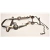 Image 4 : Beautiful Navajo bit, bridle and headstall,  finely decorated with engraved silver pieces  on all pa