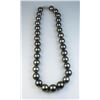 Image 2 : Very Important Natural Tahitian (French  Polynesia) South Sea Pearl necklace averaging  11.00 -15.00