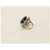 Image 3 : Exceptionally large 28.26 carats round  'Black' Diamond set in a 14 karat white gold  ladies ring su
