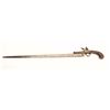 Image 5 : Turvy flintlock sword pistol, Queen Anne  style, .45 caliber, 4” cannon barrel, 26”  blade, wood gri