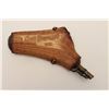 Image 2 : Magnificent Raised Carved Powder Horn showing  Eagle, Stand of Arms, and C.S.A. Reverse  also Relief