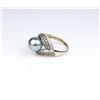 Image 2 : Exquisite ring featuring a center black South  Sea Pearl averaging 10.00 MM in diameter of  nice col