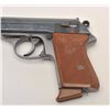 Image 1 : Walther PPK semi-automatic pistol, 7.65mm  caliber, 3.5” barrel, blued finish,  reproduction checker
