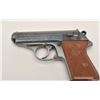 Image 2 : Walther PPK semi-automatic pistol, 7.65mm  caliber, 3.5” barrel, blued finish,  reproduction checker
