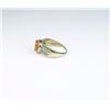 Image 2 : Nice Fire Opal and diamond ring with over 60  round diamonds in a 10 karat yellow gold  setting. Est