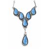 Image 2 : Stylish necklace with Lapis Lazuli inlay in  Sterling silver signed by artist and dated  1999. Estim